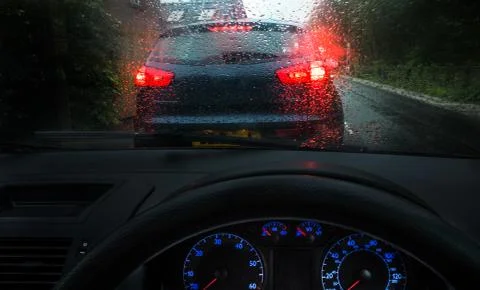 Driving In Rain Stock Photos