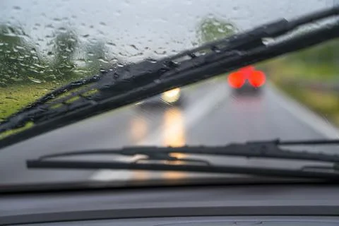 Driving in the rain Stock Photos
