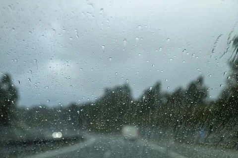Driving with rain Stock Photos