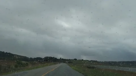 Driving in the Rain POV Stock Footage 222726532
