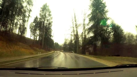 Driving on the rainy day Stock Footage 87561759