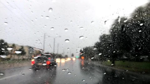 Driving on a rainy day Stock Footage 99951697