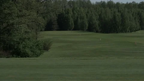 Driving range on the golf course Stock Footage 95132973