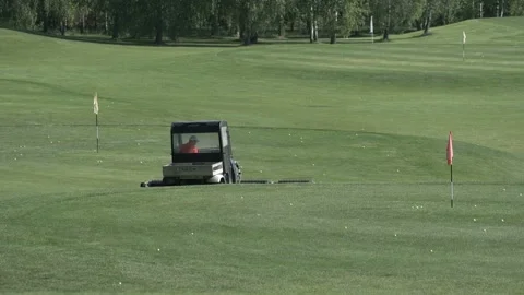 Driving range on the golf course Stock Footage 95134077