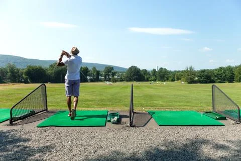 Driving Range Golf Swing Stock Photos
