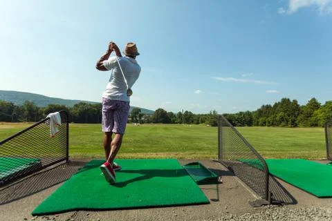 Driving Range Golf Swing Stock Photos