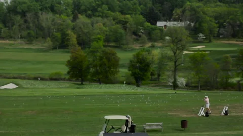 Driving Range Practice Shot Stock Footage 61349687