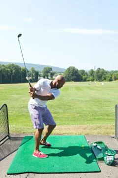 Driving Range Swing Stock Photos
