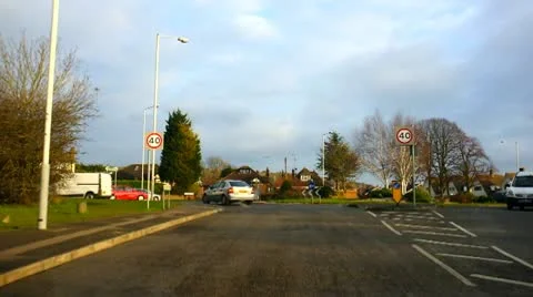 Driving in a residential area Stock Footage 10722569