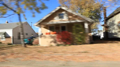 Driving in Residential area Stock Footage 23340067