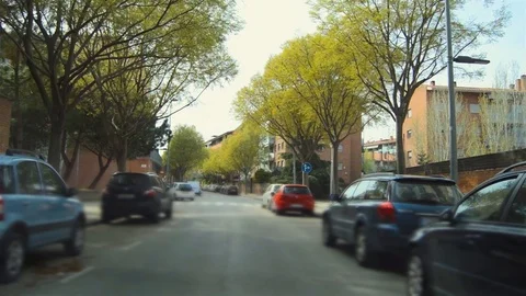 Driving On A Residential Area Vídeo Stock 115895252