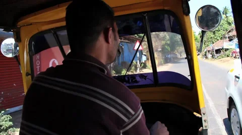 Driving rickshaw in India Stock Footage 37345736