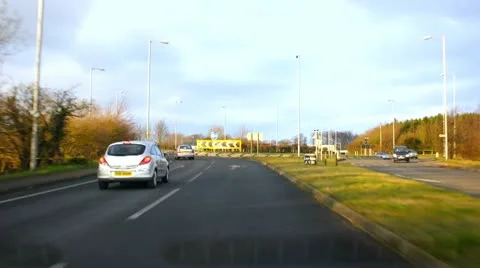 Driving right on roundabout Stock Footage 10722719