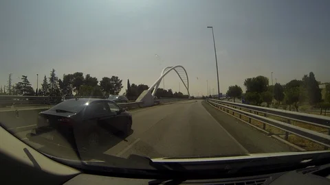 Driving on the ring roads in Spain heading towards madrid Stock Footage 112526004