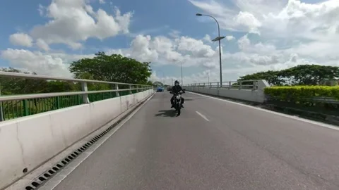Driving on the Road (Car Back View) Stock Footage 138545267