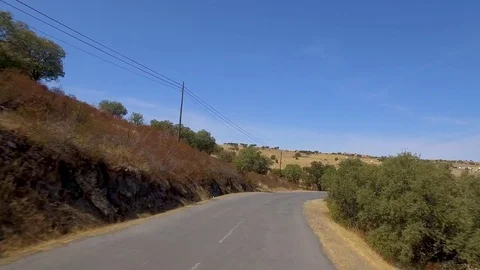 Driving on a Road in Countryside Stock Footage 84769788