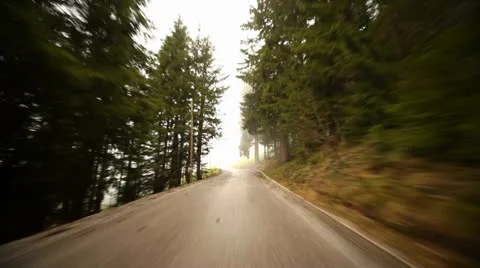 Driving on Road in Forest Stock Footage 24582380