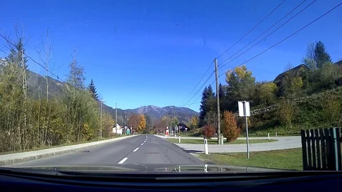 Driving on a road in hinterstoder, austria Video stock 127017823