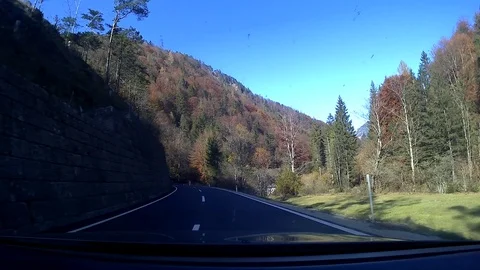 Driving on a road in hinterstoder, austria Stock Footage 127017941
