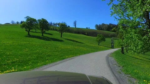 Driving on a road in the lower austrian district mostviertel Stock Footage 126889922
