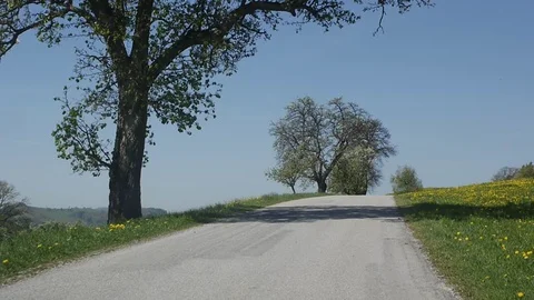 Driving on a road in the lower austrian district mostviertel Stock Footage 127080710