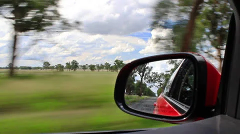 Driving on the road with mirror Stock Footage 23712108
