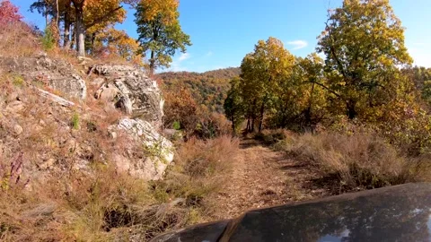 Driving off road in the Ozark mountains Stock Footage 142907666