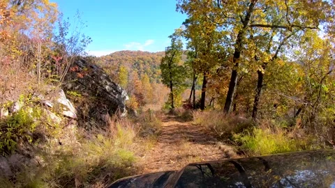 Driving off road in the Ozark mountains Stock Footage 142908070