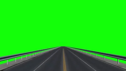 Driving Road Perspective Green Screen Animation 4K Stock Footage 336387662