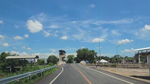 Driving on the road in rural. Stockbeeldmateriaal 340240129