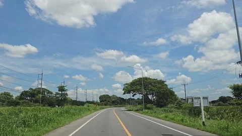 Driving on the road in rural. Stockbeeldmateriaal 340240130