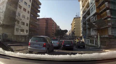 Driving on the road with snow on the windshield Stock Footage 10793096