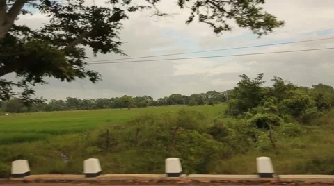 Driving on a road in Sri Lanka Stock Footage 49364575
