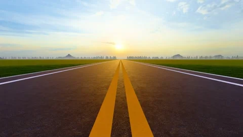 Driving on the road at sunset Video stock 288083403