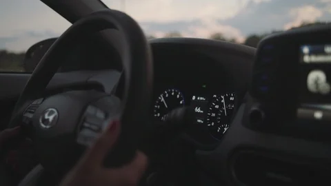 Driving Road Trip Steering Wheel Stock Footage 126928053