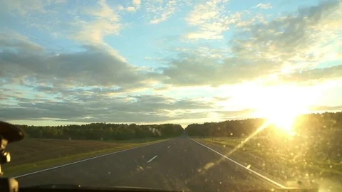 Driving on the road. View from the car. Stock Footage 80255560