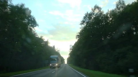 Driving on the road. View from the car. Stock Footage 80982632
