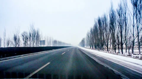Driving on the road of Yu county in Hebei Province, China Stock-Footage 35851615