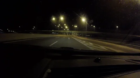 Driving on the roads during night - timelapse POV 스톡 동영상 127969727