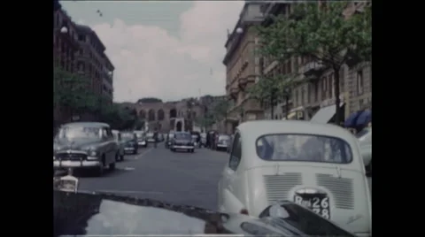 Driving in Rome 1957 Video stock 47973140