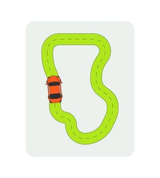 Driving route flat UI data visualization element Stock Illustration