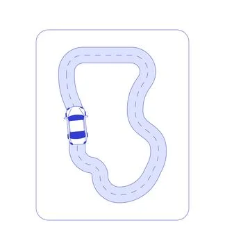 Driving route line style dashboard element Ilustração Stock