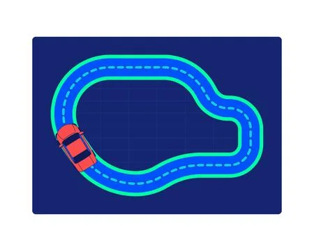 Driving route neon dashboard UI element Ilustração Stock