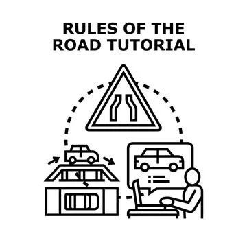 Driving rules tutorial concept with road safety education Stock Illustration