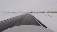 Driving Rural Country Road Winter Snow Pov Hd Stock Footage