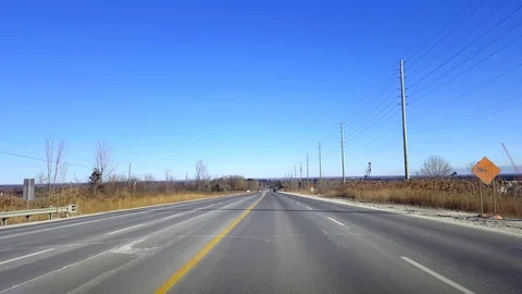 Driving Rural Highway During Day.  Driver Point of View POV Stock Footage 101133150