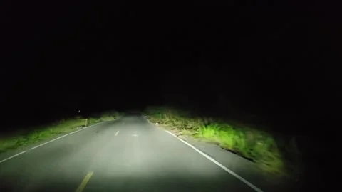 Driving in rural at night Stock Footage 336654111