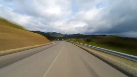 Driving on a rural road  in the mountains. Stock Footage 69122302