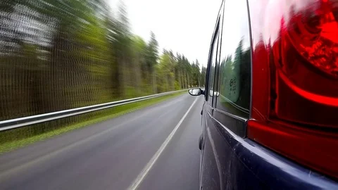 Driving on a rural road  in the mountains. Stock Footage 70383635