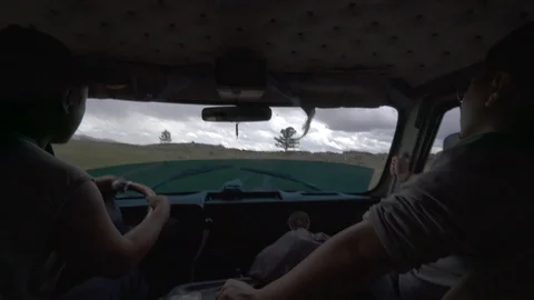 Driving a Russian made UAZ-452 Van off-road in Mongolia. Stock Footage 115034727
